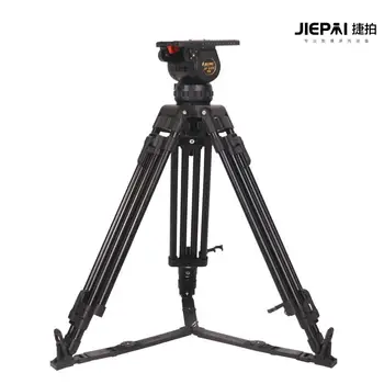 JIEPAI V20T Сверхмощный штатив для видеокамеры из углеродного волокна 100 мм Чашеобразный Штатив для пленки с жидкой головкой Максимальная нагрузка 30 кг для видео- или пленочной камеры