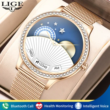 LIGE Модные Смарт-часы Для Женщин с Полным Сенсорным экраном Bluetooth, Водонепроницаемые Часы, Спортивный Трекер, Умные Часы, Женские Мужские Reloj Mujer