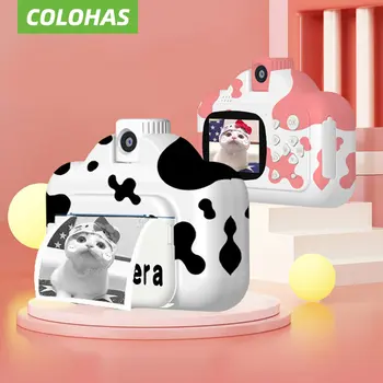 Детская камера мгновенной печати Игрушки Для детей, Милая Видео-Фото Тепловизионная Фотокамера для девочек с принтом, подарочные игрушки на День Рождения
