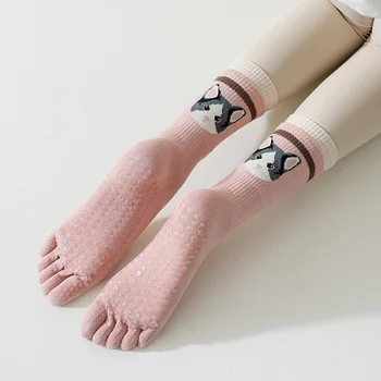 Носки для йоги, женские носки с пятью пальцами, весенне-летние спортивные носки для бега, Фитнеса, профессионального Пилатеса, нескользящие носки для пола в помещении