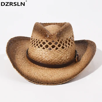 Совершенно новые ковбойские шляпы для женщин, модная повседневная джазовая шляпа, уличная шляпа для пляжного отдыха, фестивальная вылазка, солнцезащитная шляпа, регулируемая
