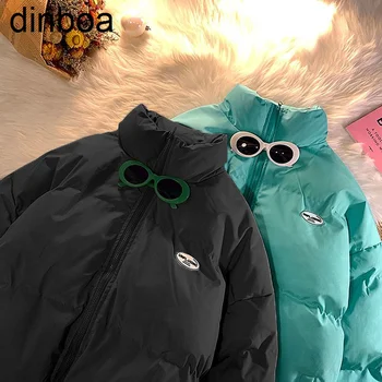 Уличная одежда на молнии; Однотонные парки; куртка; Женская Зимняя корейская версия; Верхняя одежда; Свободная Повседневная куртка на подкладке Y2K; пальто